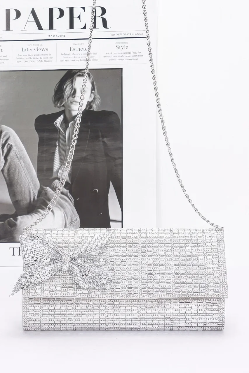 Rhinestone Party Clutch W/ Rhinestone Bow