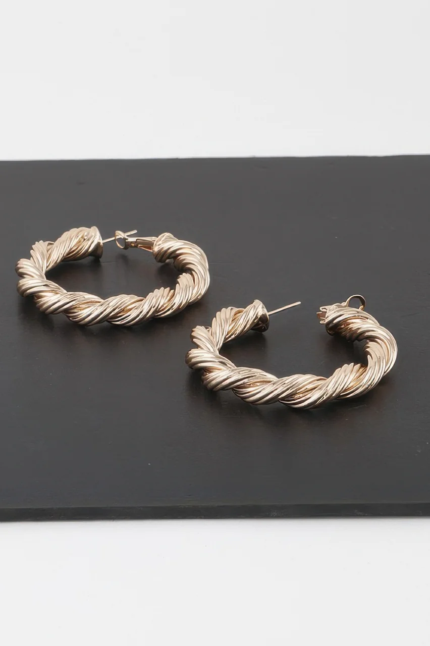Twisted Rope Hoop Earrings