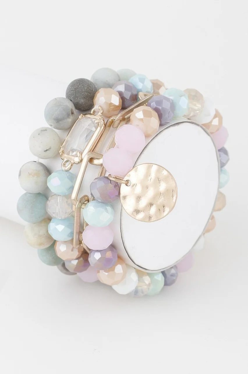 Multi Stone Crystal Beaded Bracelet
