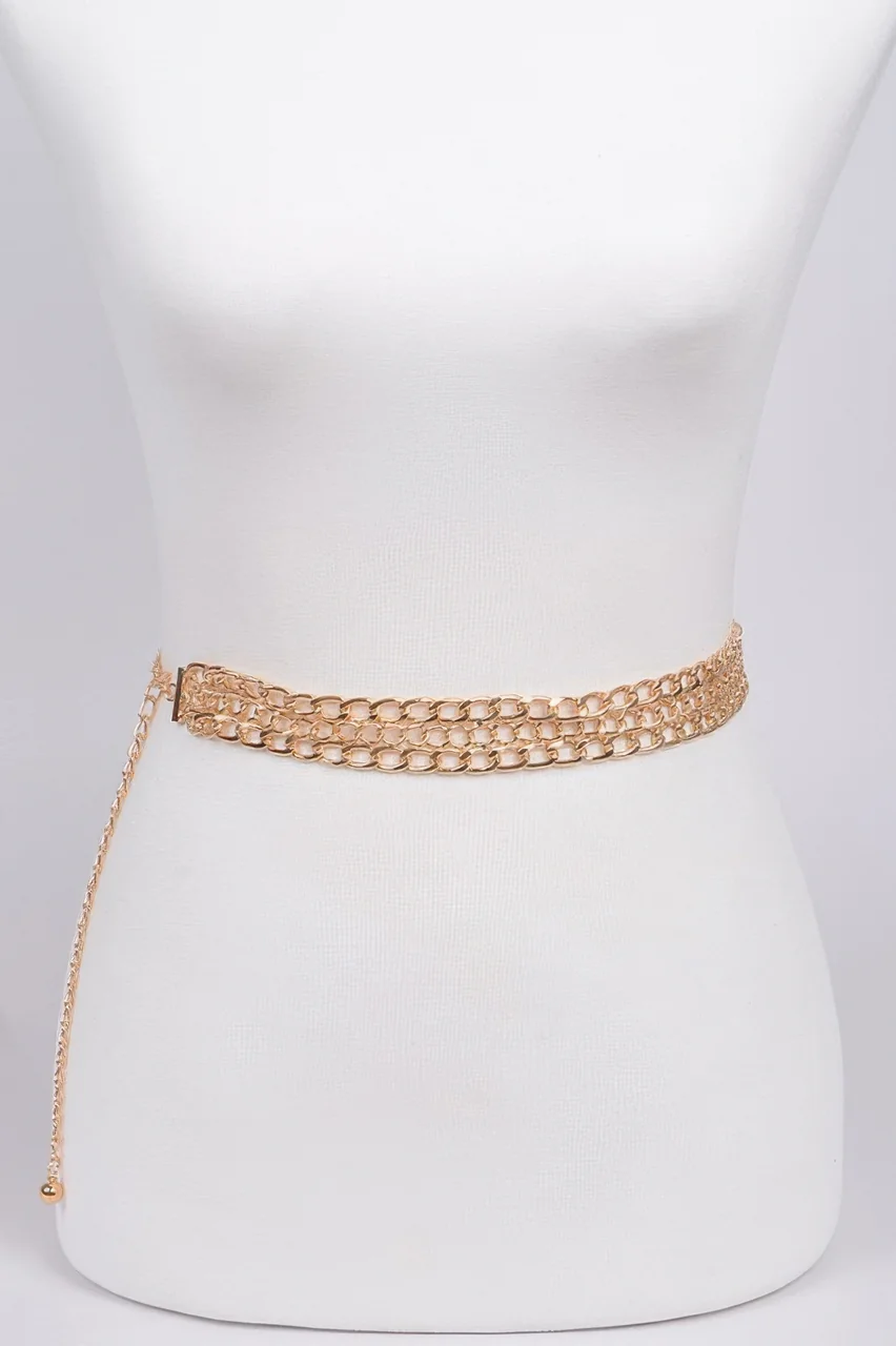 Three Layer Fashion Chain Belt