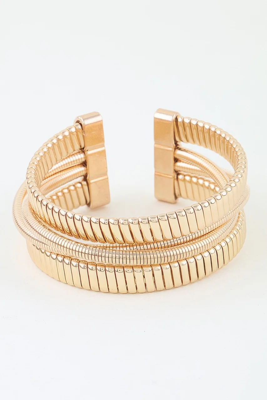 Multi Polished Box Cuff Bracelet