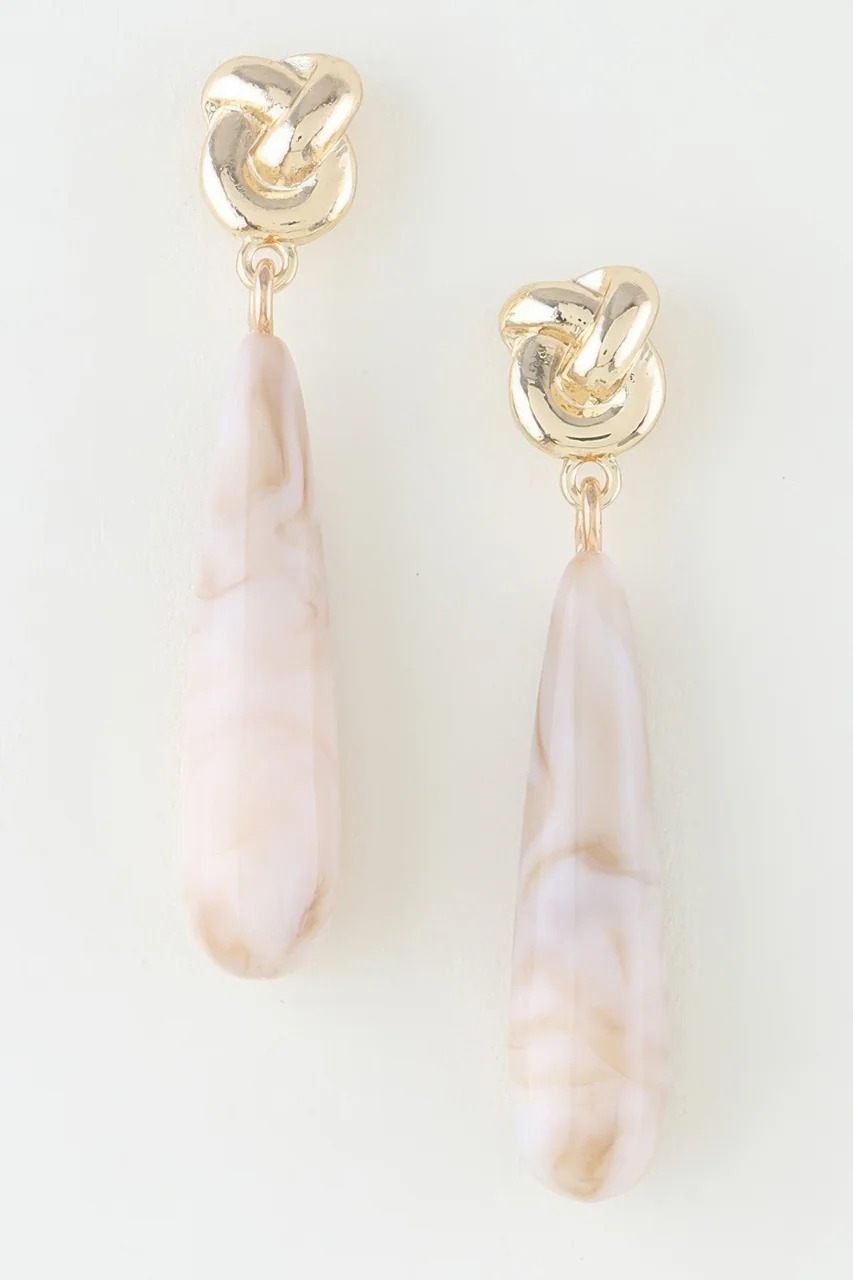 Marble Knot Teardrop Earrings