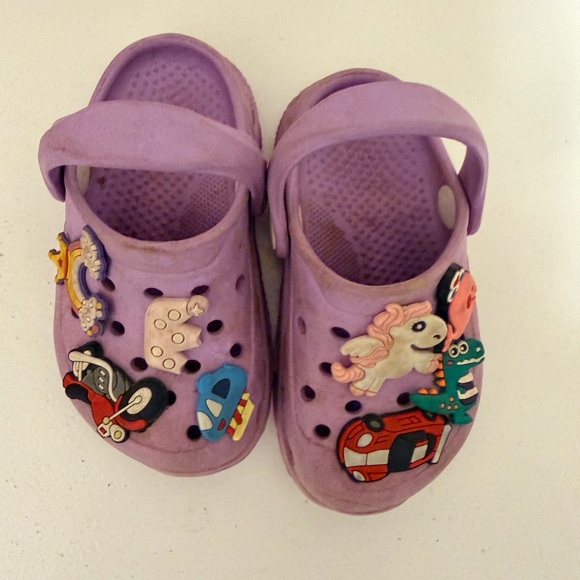 Purple Kids Clogs with Fun Charms
