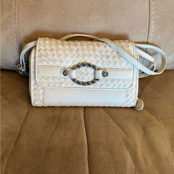 Brighton Cream Crossbody Bag with Textured Design