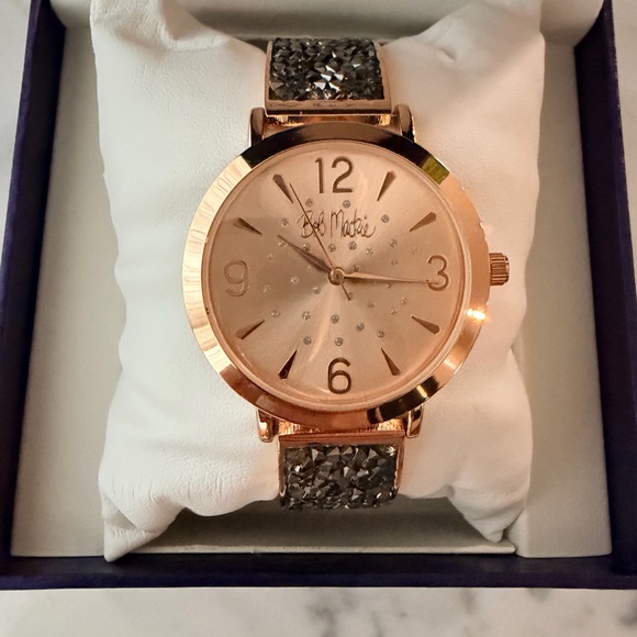 Bob Mackie Rose Gold and Black Women's Watch